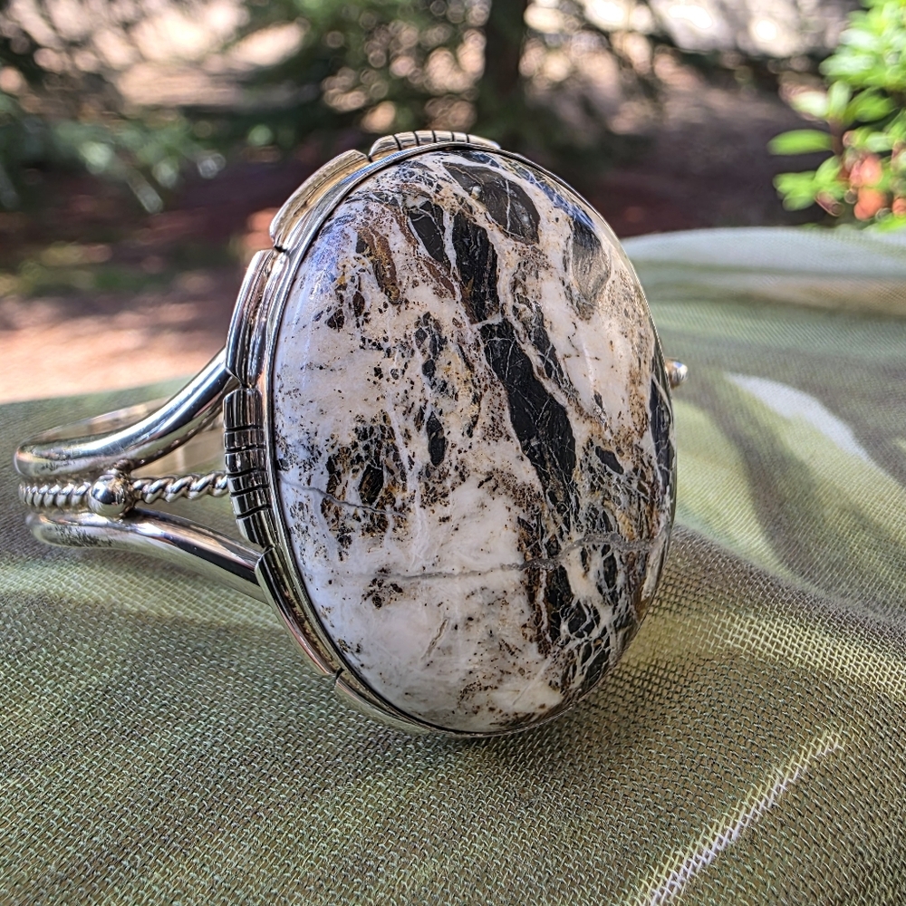Stamped Cuff - White Buffalo Turquoise 😍